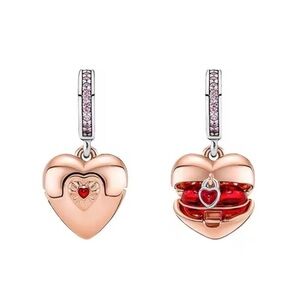 NWOT Reveal Your Love Heart Locket Pendant Dangle Charm Sterling Silver 925